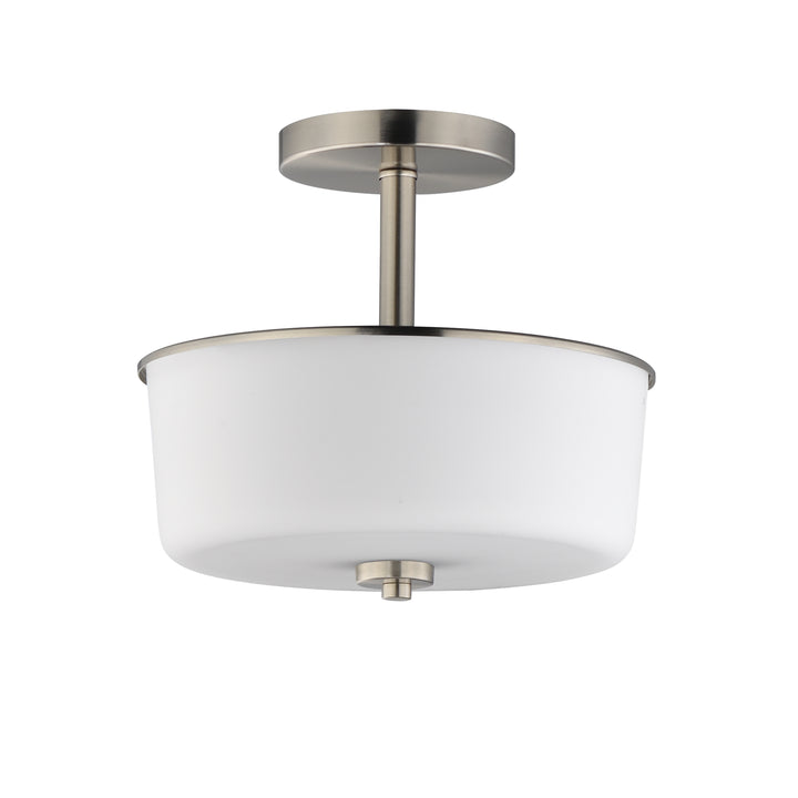 Fuller Semi Flush/Pendant Convertible White / Satin Nickel