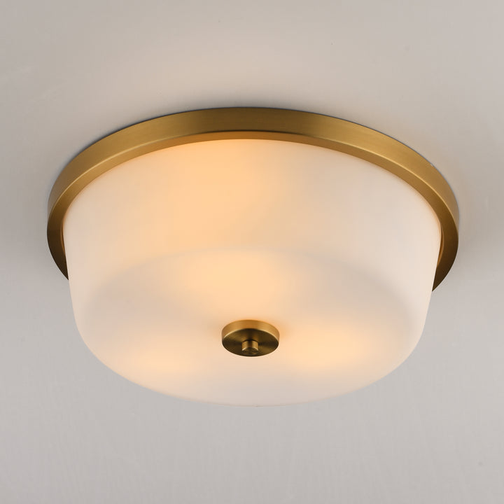 Fuller Flush Mount White / Natural Aged Brass alternate view