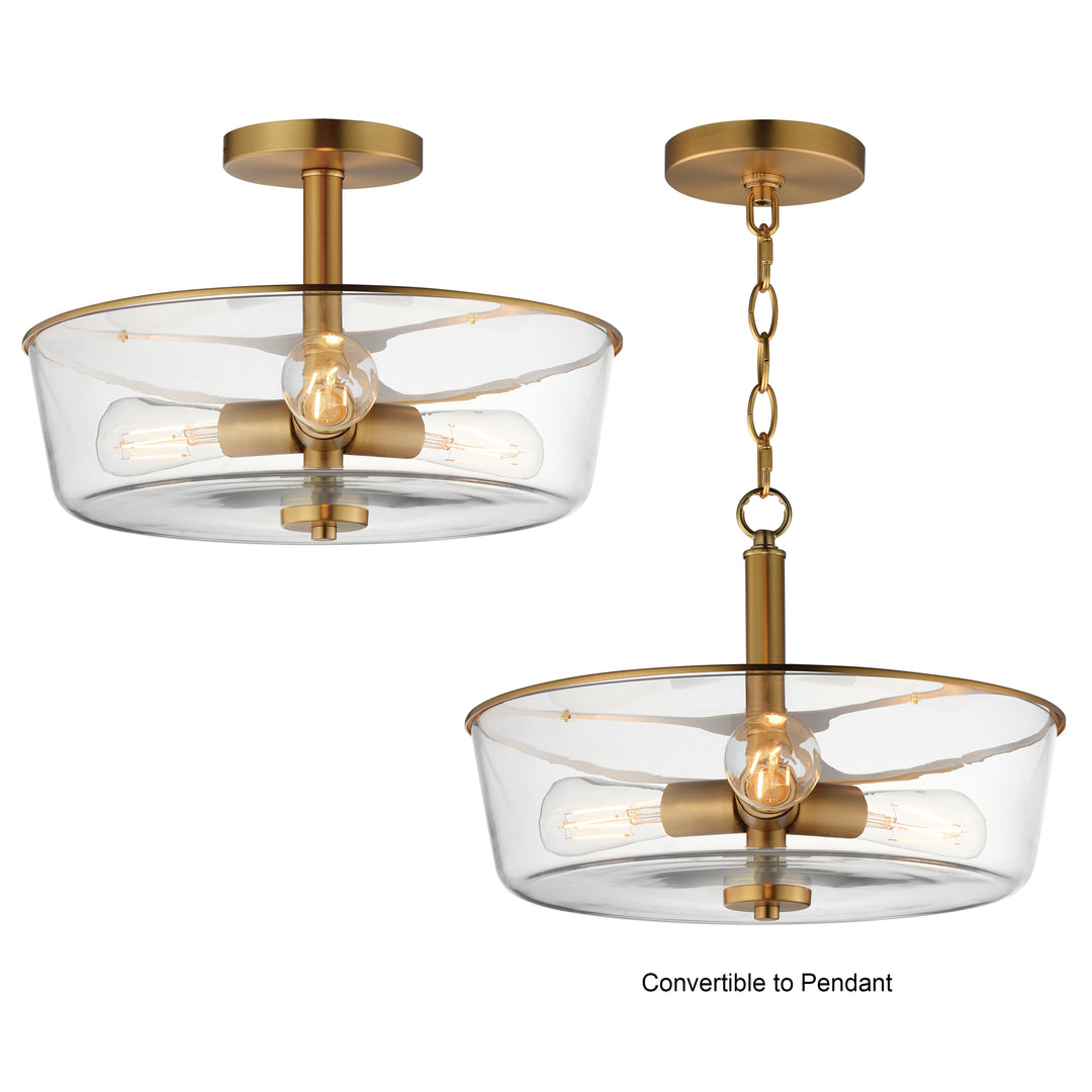 Fuller Semi Flush/Pendant Convertible Natural Aged Brass alternate view