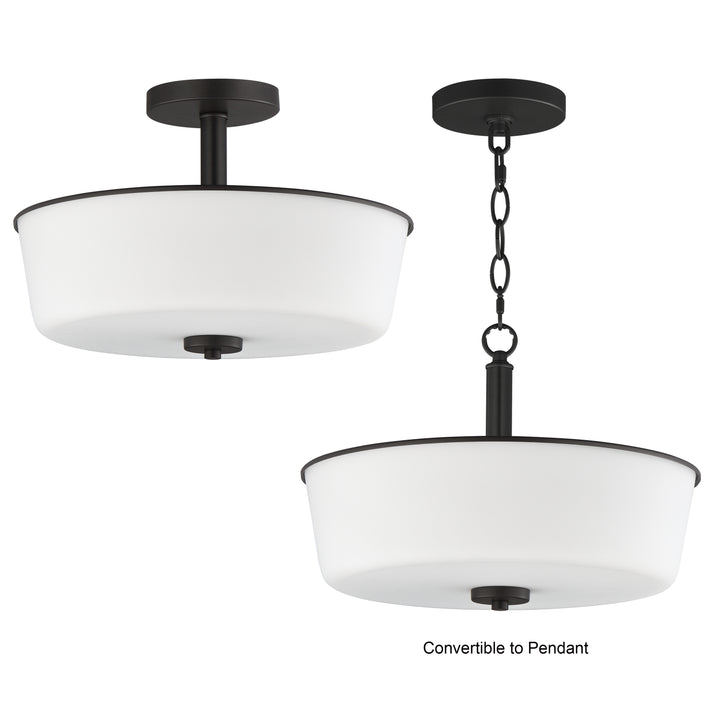 Fuller Semi Flush/Pendant Convertible White / Black alternate view