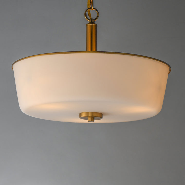 Fuller Semi Flush/Pendant Convertible White / Natural Aged Brass alternate view