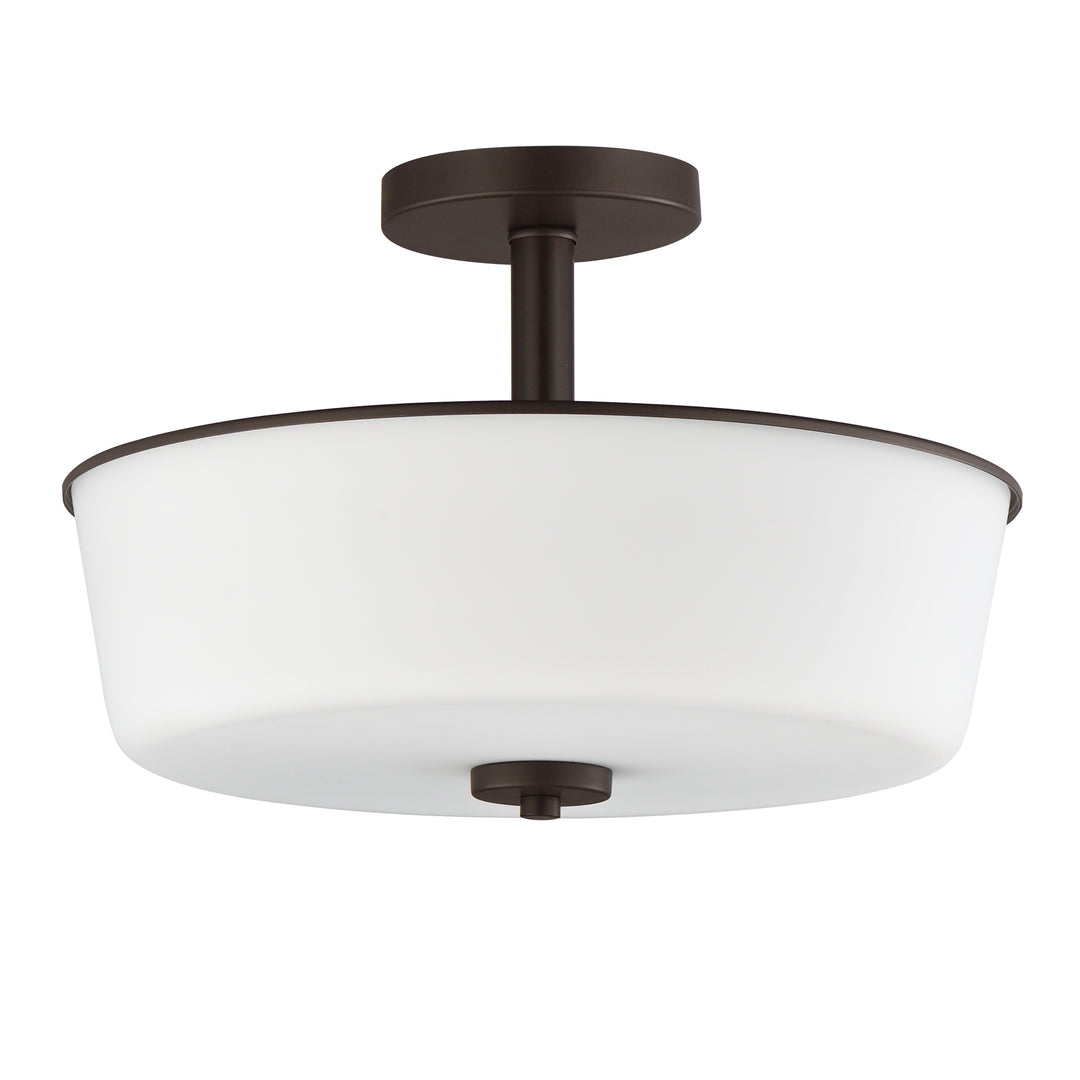 Fuller Semi Flush/Pendant Convertible White / Oil Rubbed Bronze