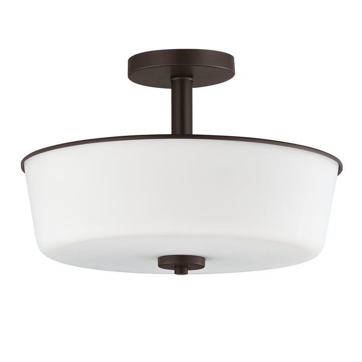 Fuller Semi Flush/Pendant Convertible White / Oil Rubbed Bronze