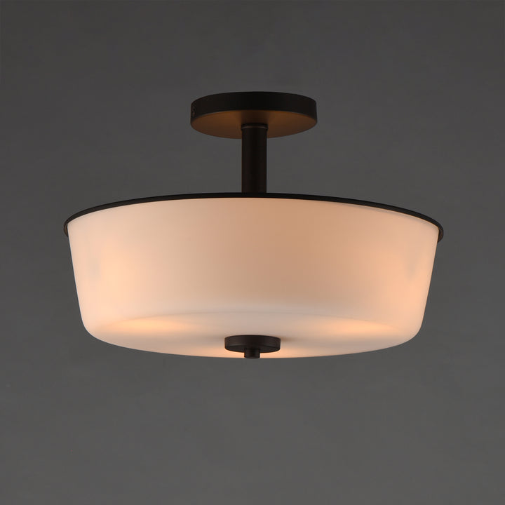 Fuller Semi Flush/Pendant Convertible White / Oil Rubbed Bronze alternate view
