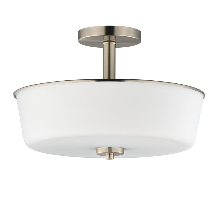 Fuller Semi Flush/Pendant Convertible White / Satin Nickel