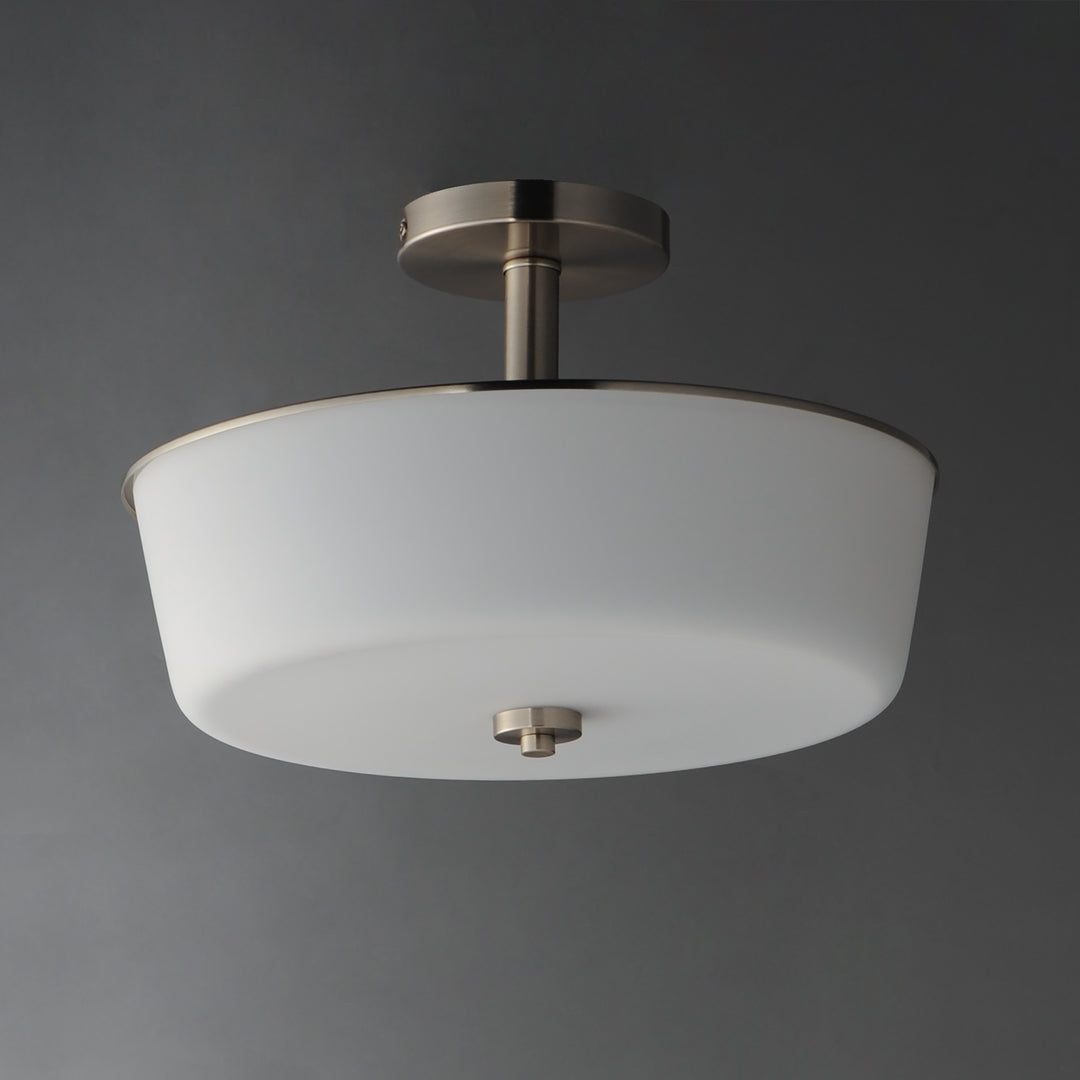 Fuller Semi Flush/Pendant Convertible White / Satin Nickel alternate view