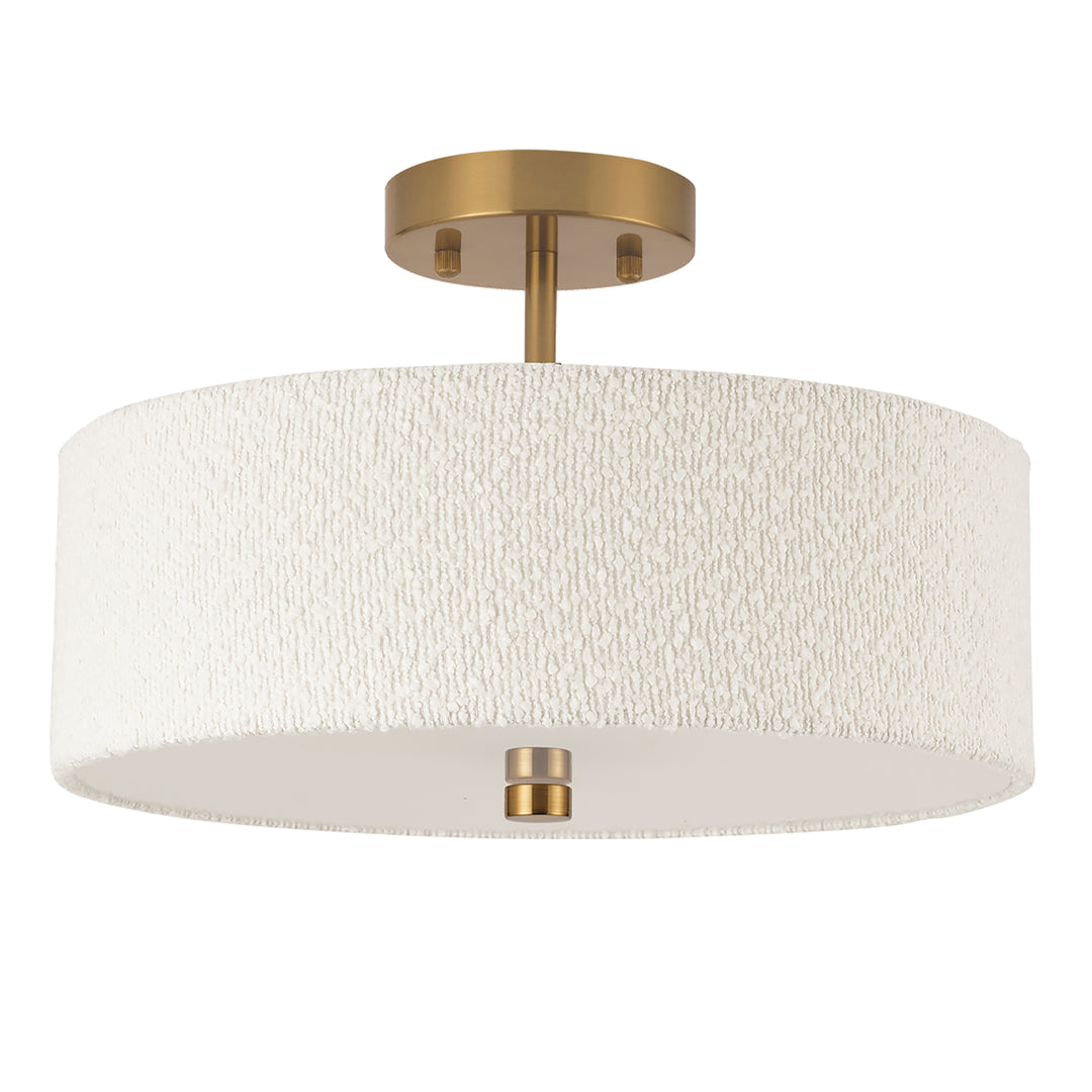 Everly 3 Light Semi-Flush Mount in Aged Brass by Dainolite