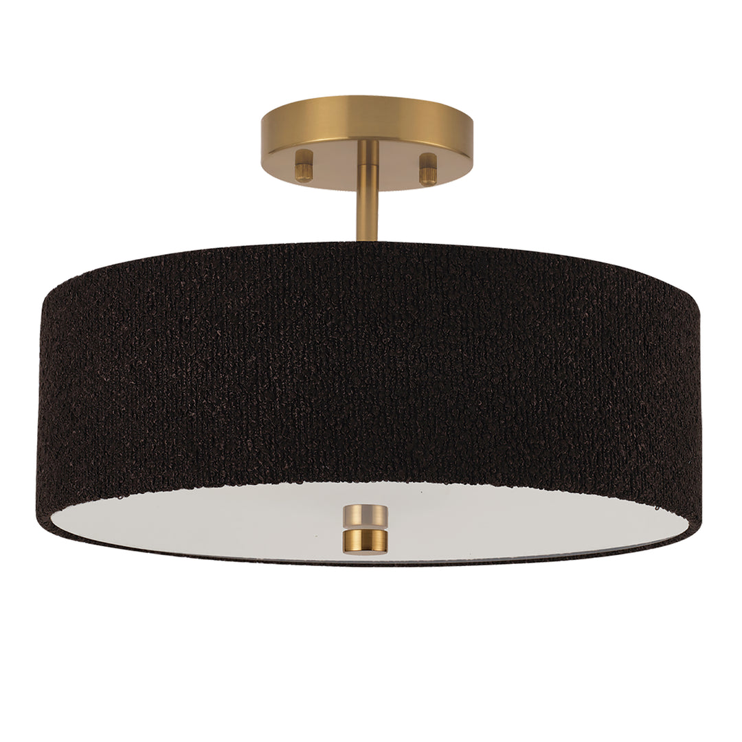 Everly 3 Light Semi-Flush Mount in Aged Brass by Dainolite