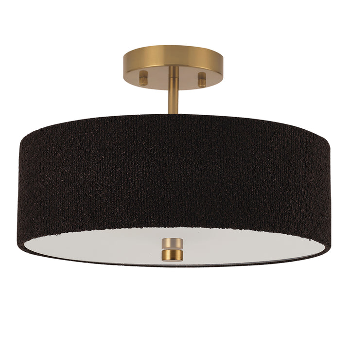 Everly 3 Light Semi-Flush Mount in Aged Brass by Dainolite