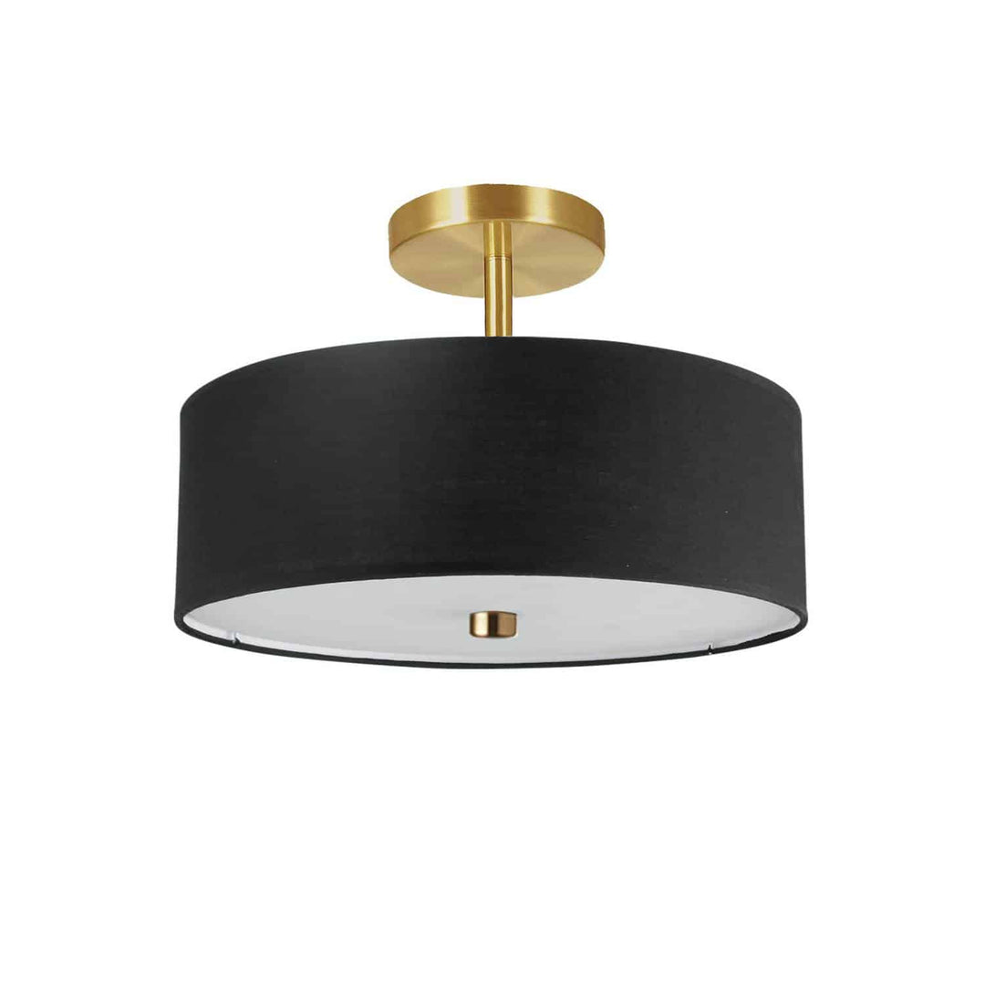 Everly 3 Light Semi-Flush Mount in Aged Brass by Dainolite