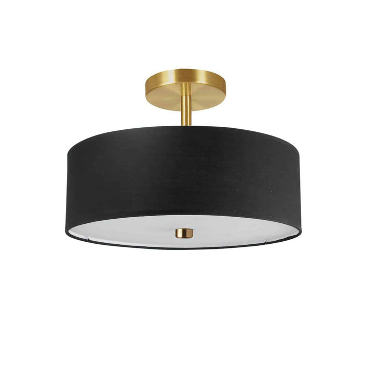 Everly 3 Light Semi-Flush Mount in Aged Brass by Dainolite