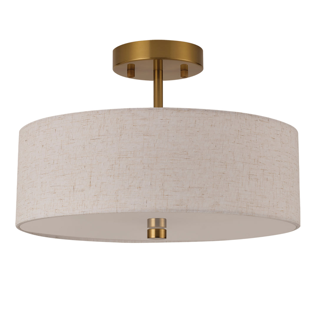 Everly 3 Light Semi-Flush Mount in Aged Brass by Dainolite
