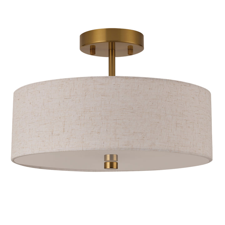 Everly 3 Light Semi-Flush Mount in Aged Brass by Dainolite