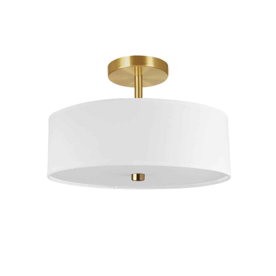 Everly 3 Light Semi-Flush Mount in Aged Brass by Dainolite