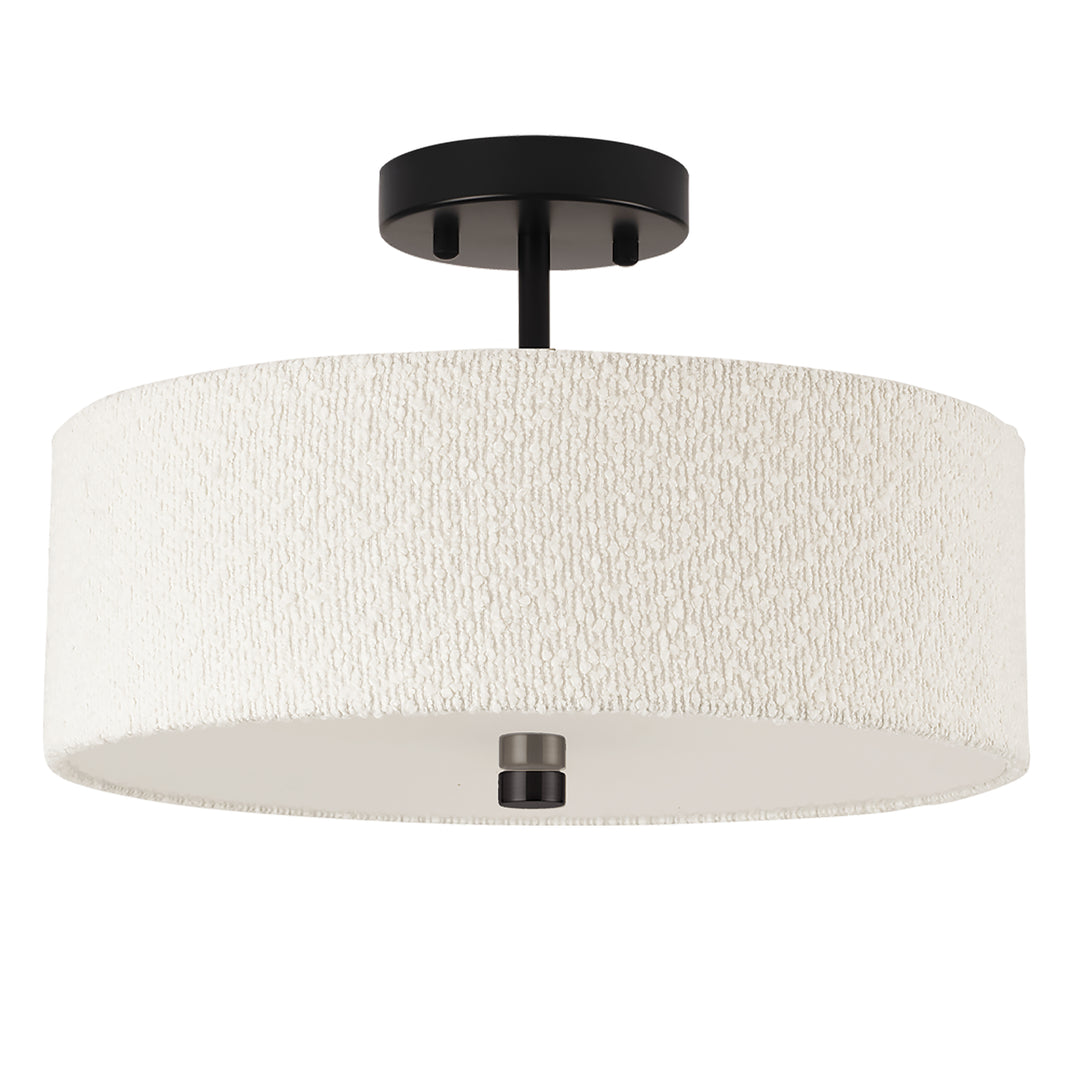 Everly 3 Light Semi-Flush Mount in Matte Black by Dainolite