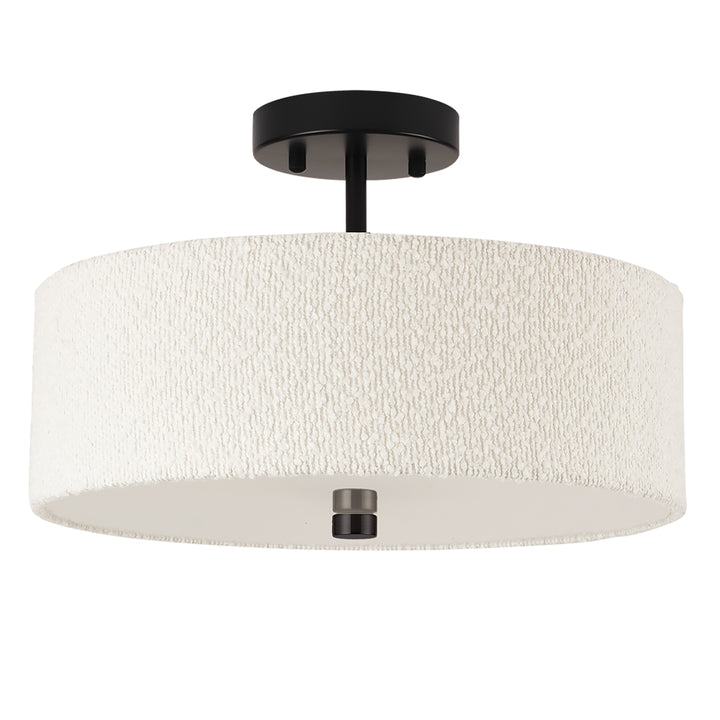 Everly 3 Light Semi-Flush Mount in Matte Black by Dainolite