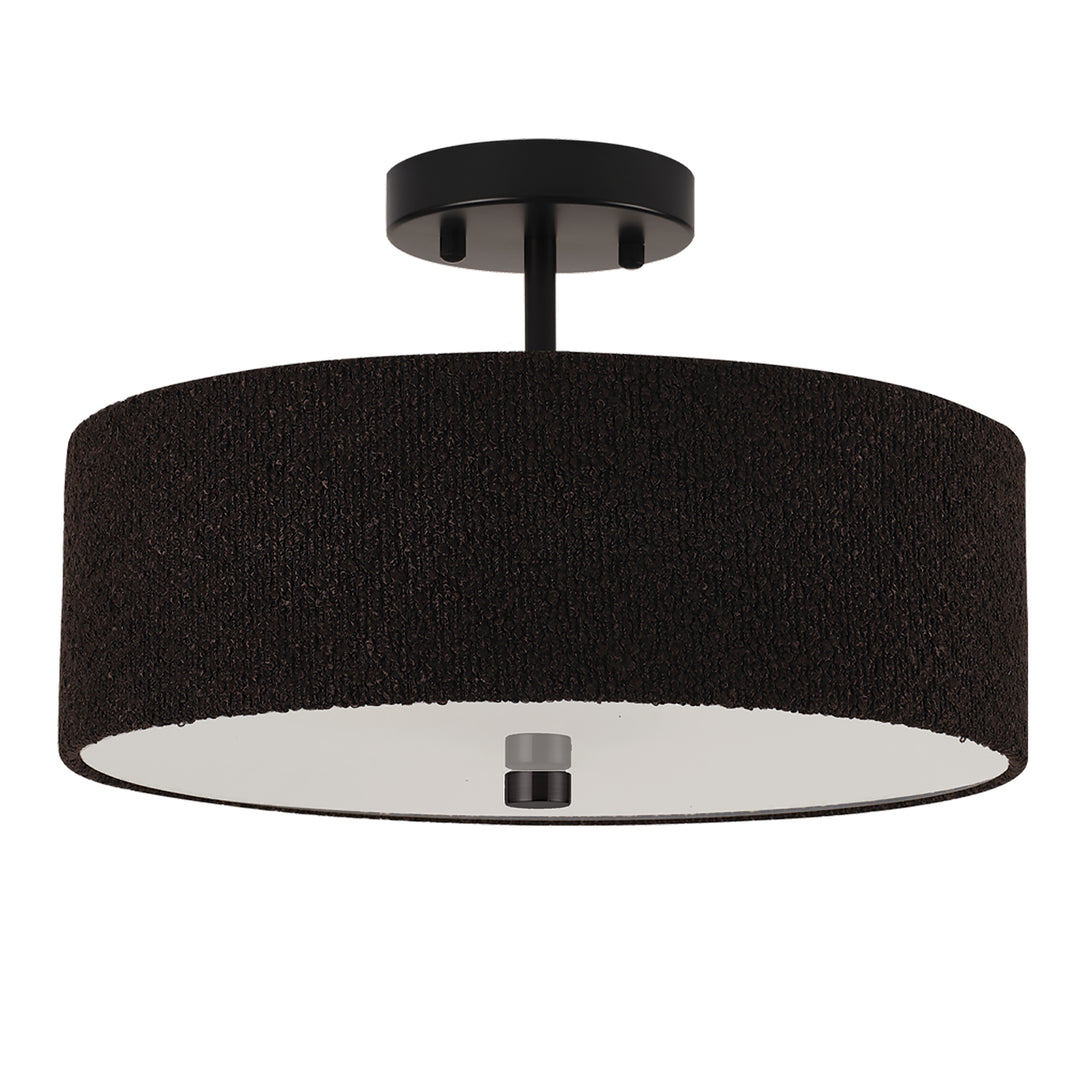 Everly 3 Light Semi-Flush Mount in Matte Black by Dainolite