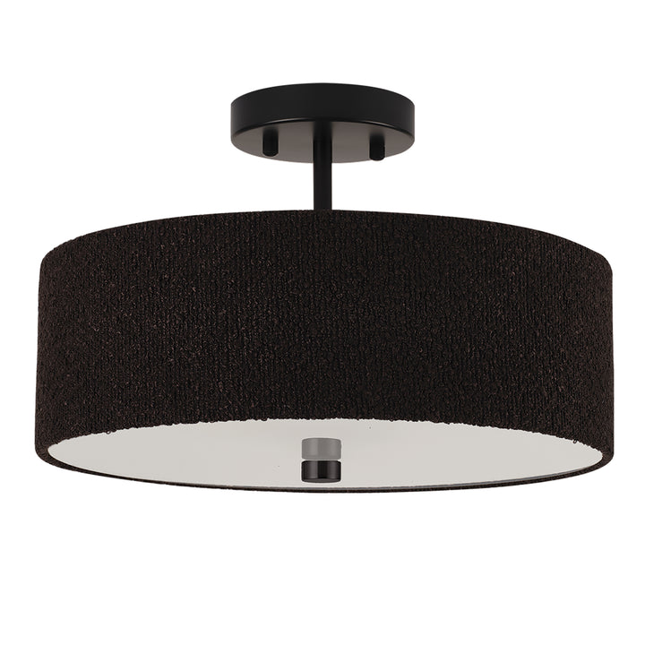 Everly 3 Light Semi-Flush Mount in Matte Black by Dainolite