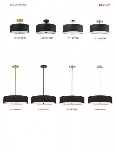 Everly 3 Light Semi-Flush Mount by Dainolite - view 16