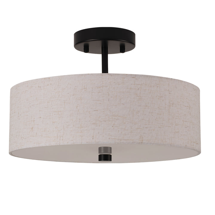 Everly 3 Light Semi-Flush Mount in Matte Black by Dainolite