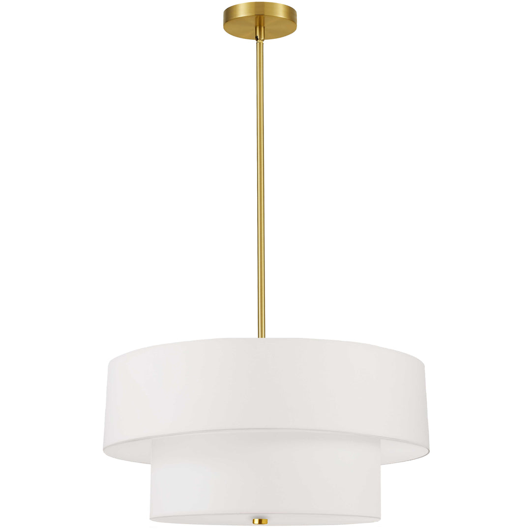 Everly 4 Light Incandescent 2 Tier Pendant in Aged Brass by Dainolite