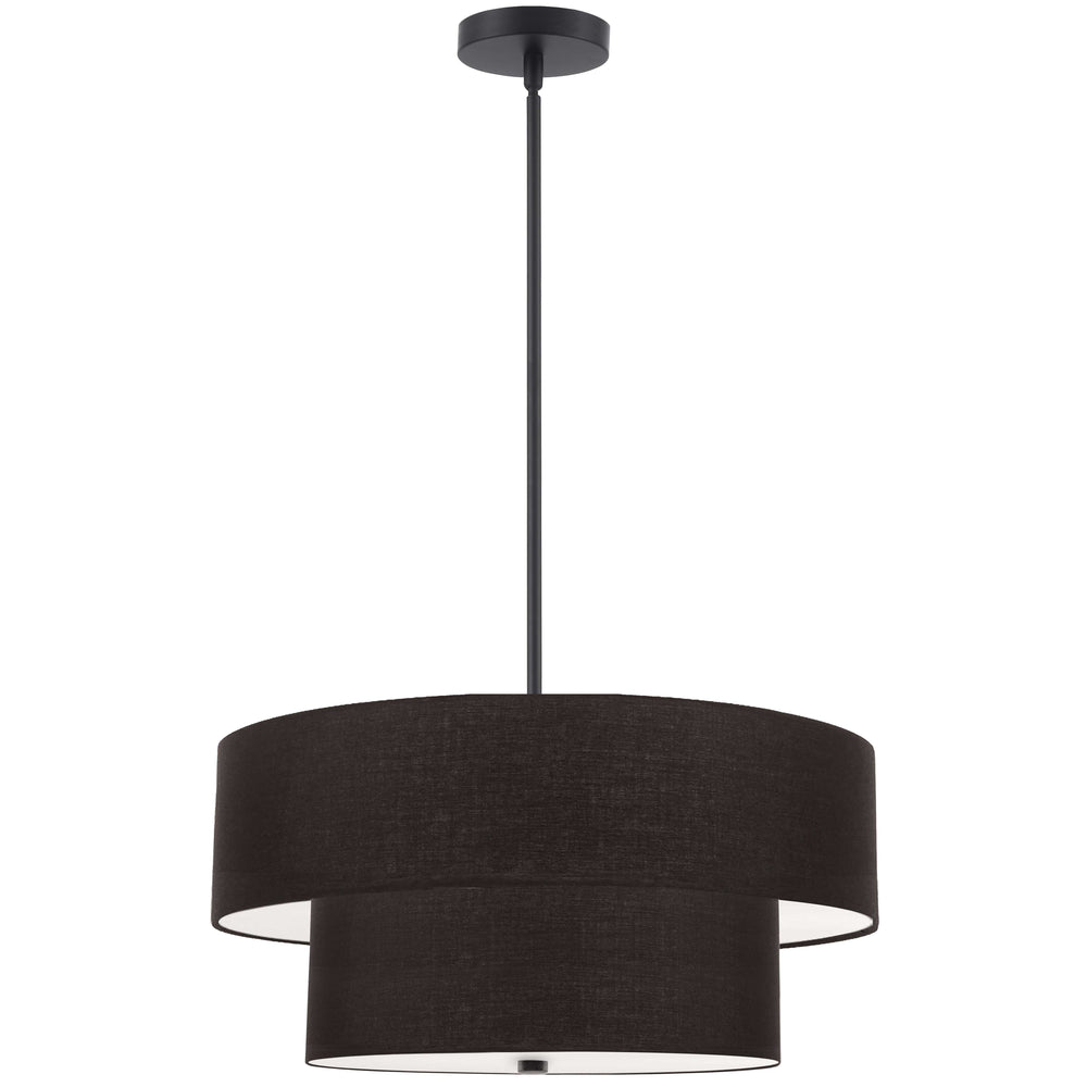 Everly 4 Light Incandescent 2 Tier Pendant in Black by Dainolite