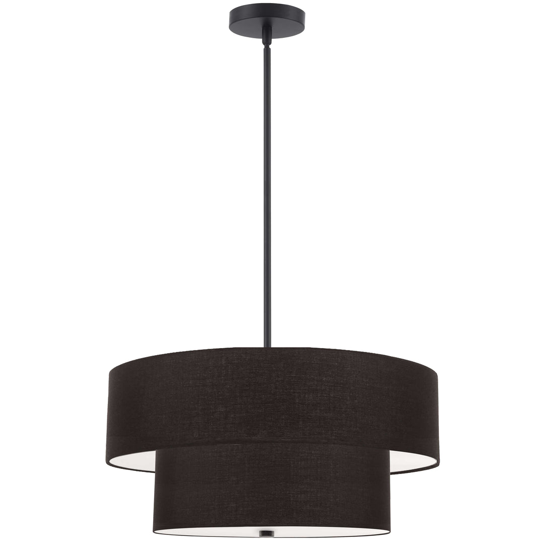 Everly 4 Light Incandescent 2 Tier Pendant in Black by Dainolite