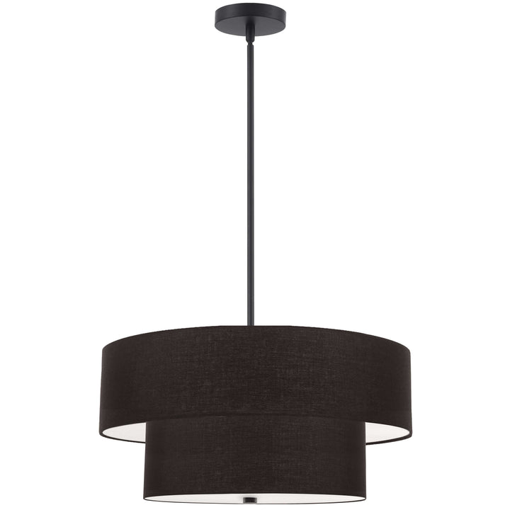 Everly 4 Light Incandescent 2 Tier Pendant in Black by Dainolite