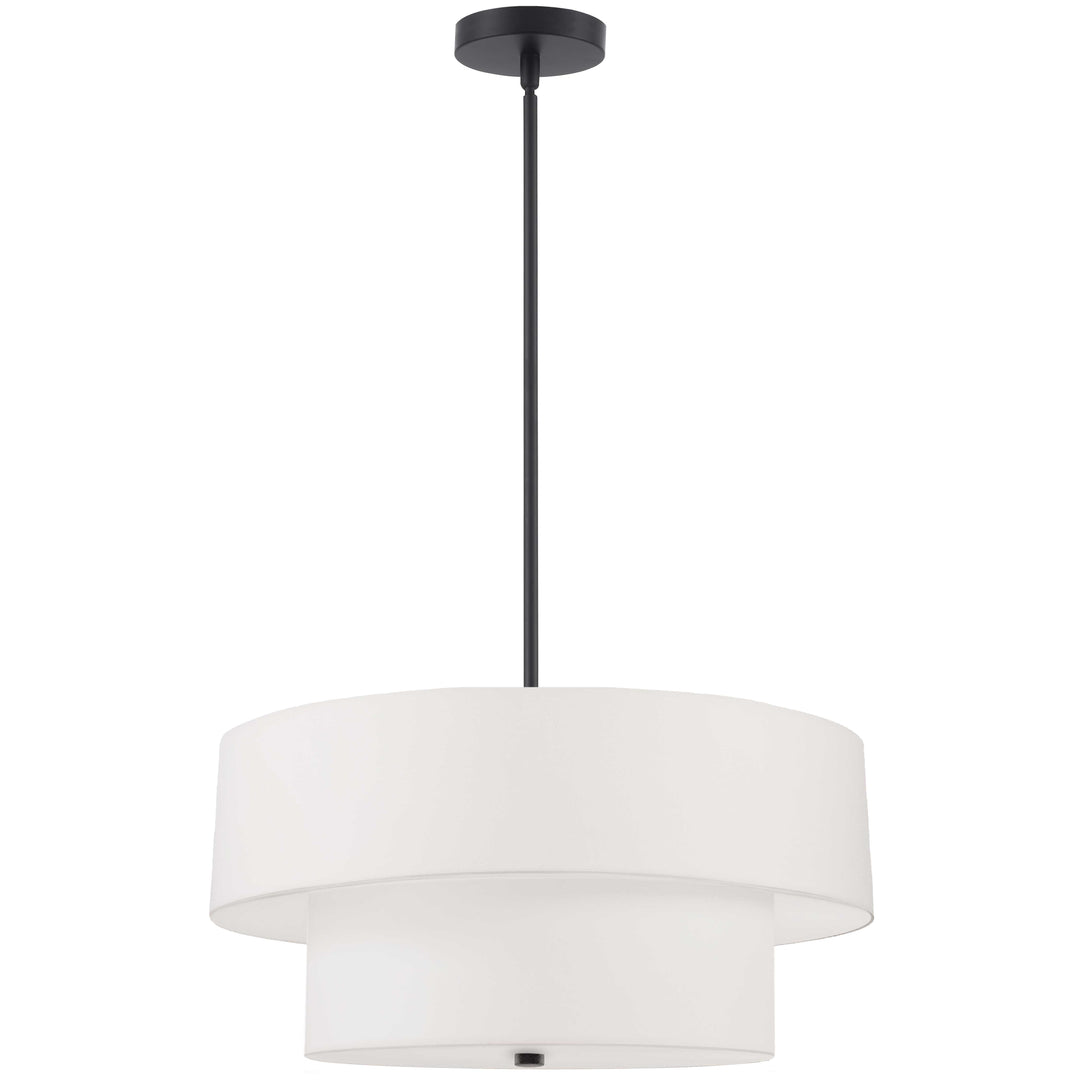 Everly 4 Light Incandescent 2 Tier Pendant in Black by Dainolite