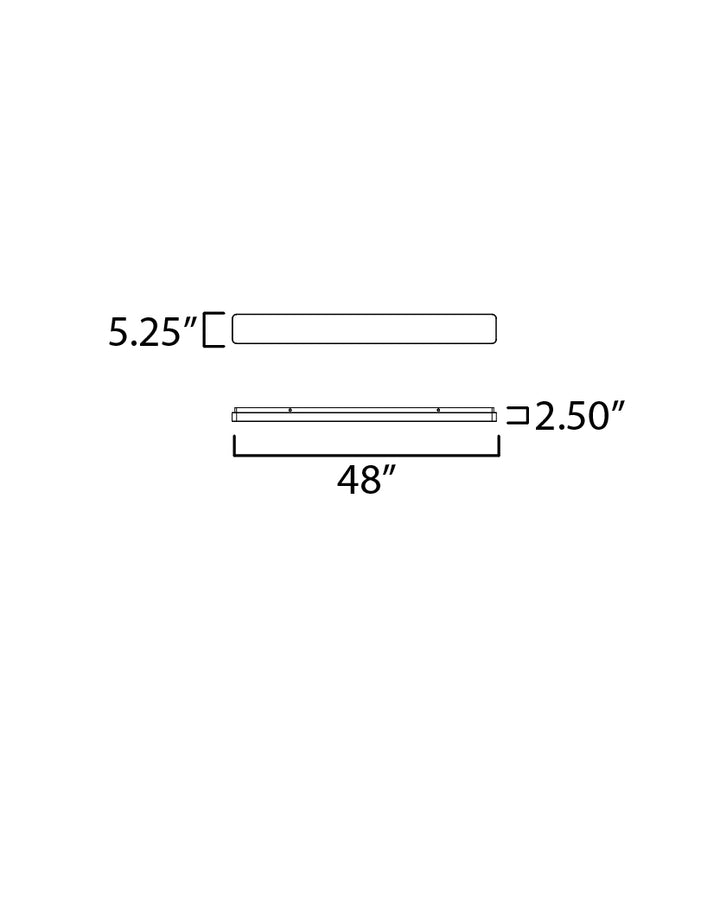 Cloud 48" Skinny Surface Mount dimensions diagram