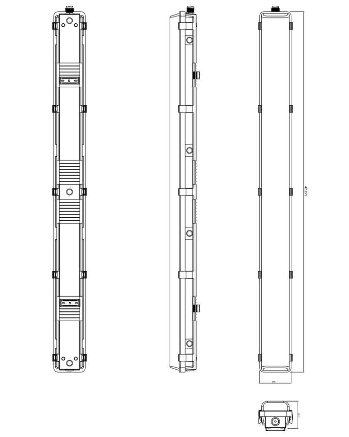 Vaportight Flush Mount dimensions diagram