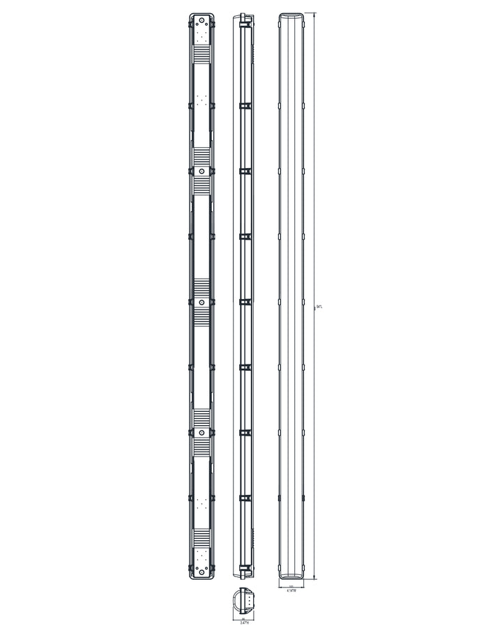 Vaportight Flush Mount dimensions diagram