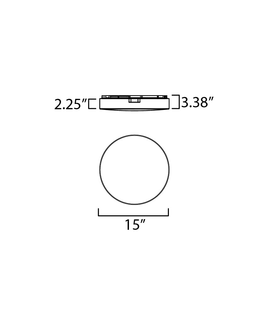 Mint LED Flush Mount dimensions diagram