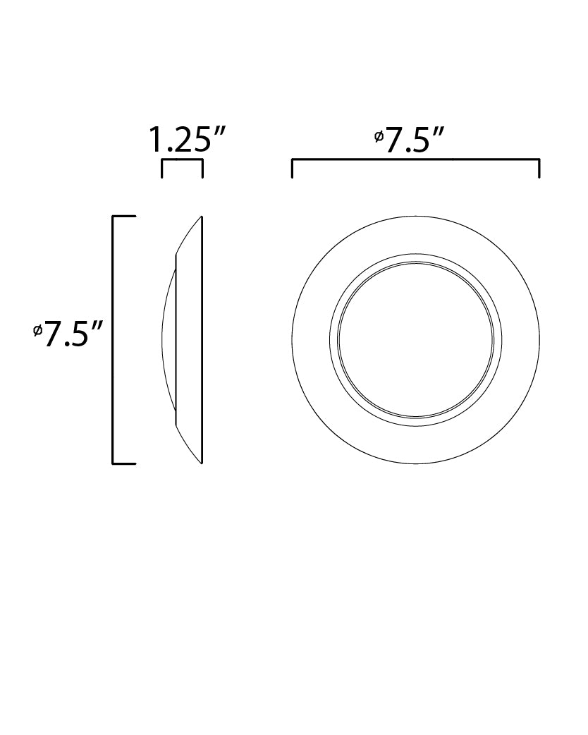 Diverse LED Flush Mount 2700K dimensions diagram