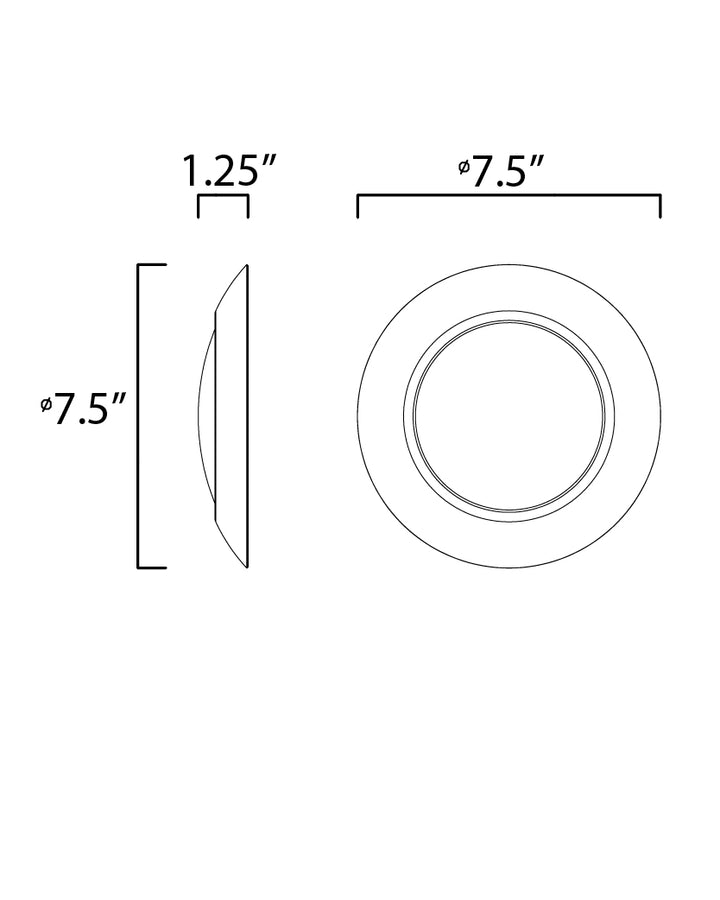 Diverse LED Flush Mount Non-T24 dimensions diagram