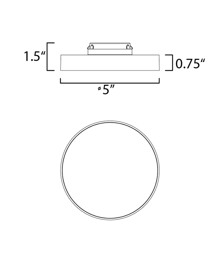 Trim RD LED Flush Mount dimensions diagram