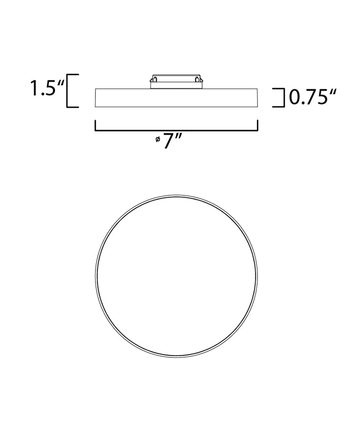 Trim RD LED Flush Mount dimensions diagram