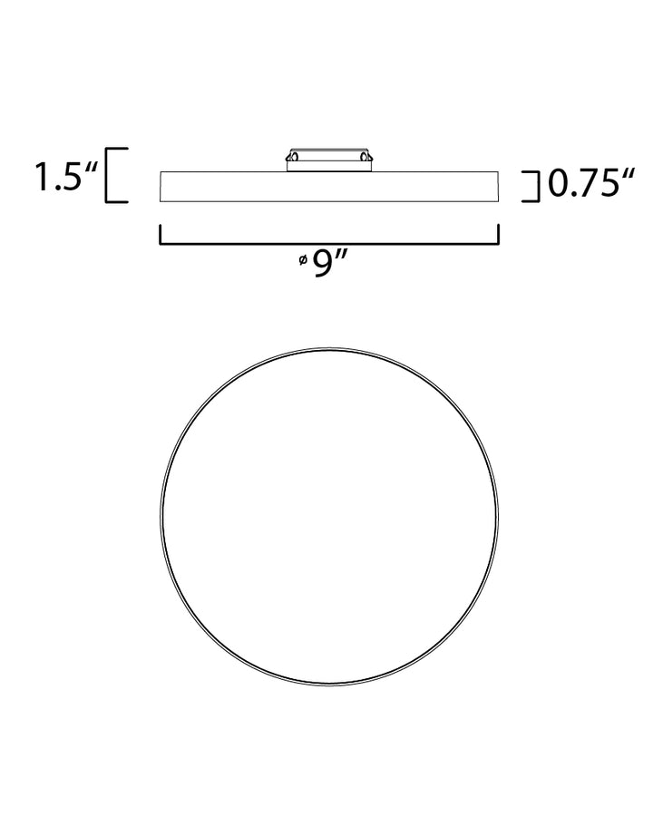 Trim RD LED Flush Mount dimensions diagram