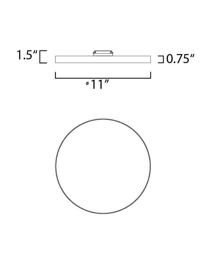 Trim RD LED Flush Mount dimensions diagram