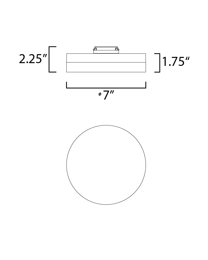 Illuminaire II 7"RD LED Flush Mount 3000K dimensions diagram