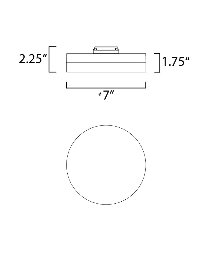 Illuminaire II 7"RD LED Flush Mount 3000K dimensions diagram