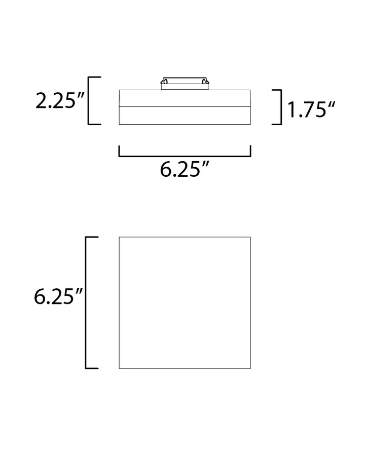 Illuminaire II LED Flush Mount dimensions diagram