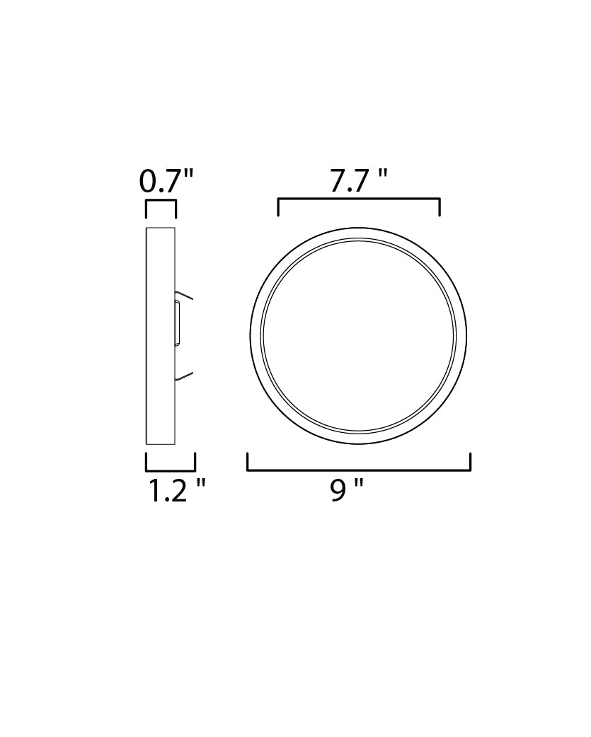 Chip 9" 18W RD LED Flush Mount dimensions diagram