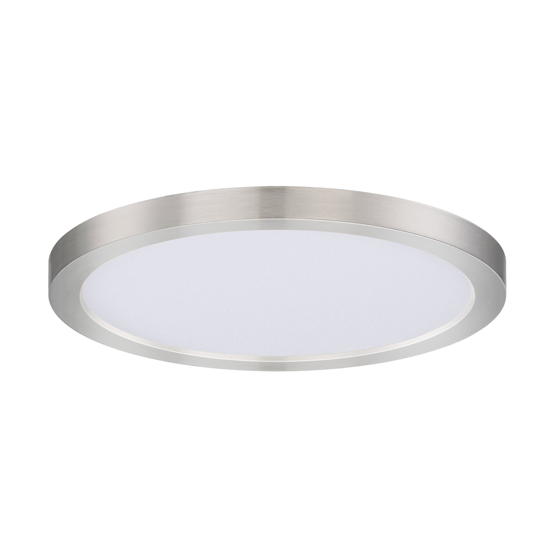 Chip 9" 18W RD LED Flush Mount White / Satin Nickel