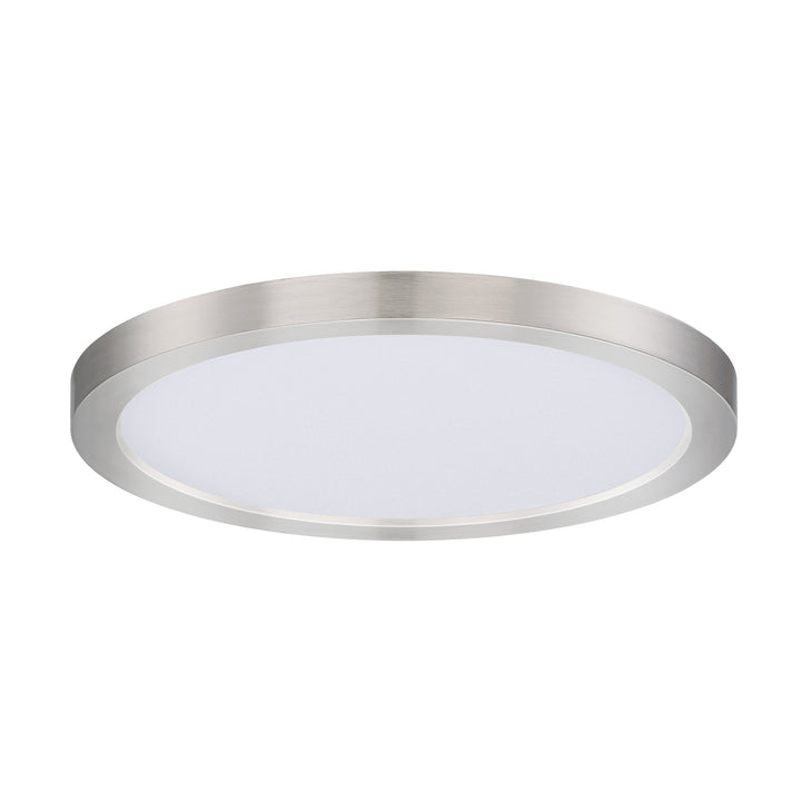 Chip 9" 18W RD LED Flush Mount White / Satin Nickel