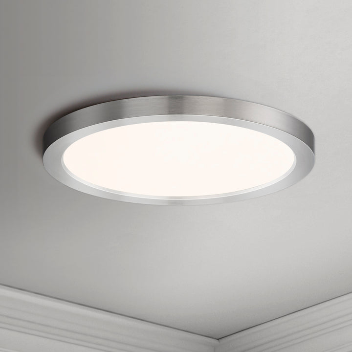 Chip 9" 18W RD LED Flush Mount White / Satin Nickel alternate view