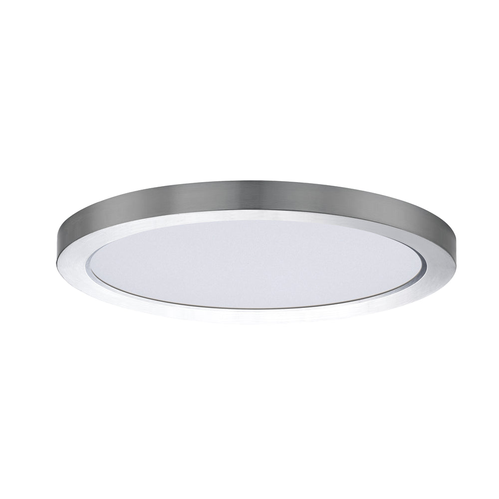 Chip 12" 22W RD LED Flush Mount White / Satin Nickel