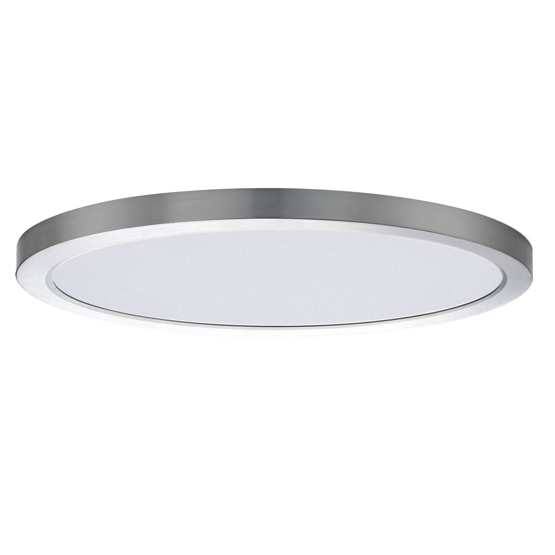 Chip 16" 32W RD LED Flush Mount White / Satin Nickel