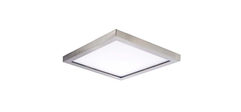 Wafer SQ LED Surface Mount White / Satin Nickel