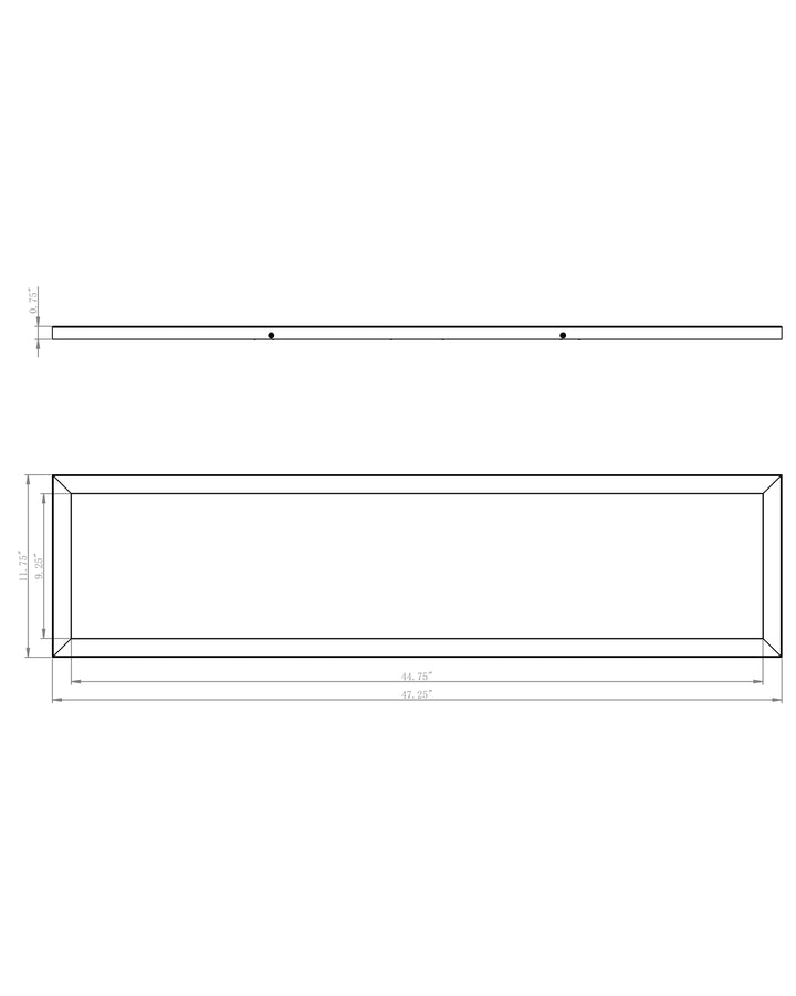 Sky 12"x48" LED Flush Mount 4000K dimensions diagram